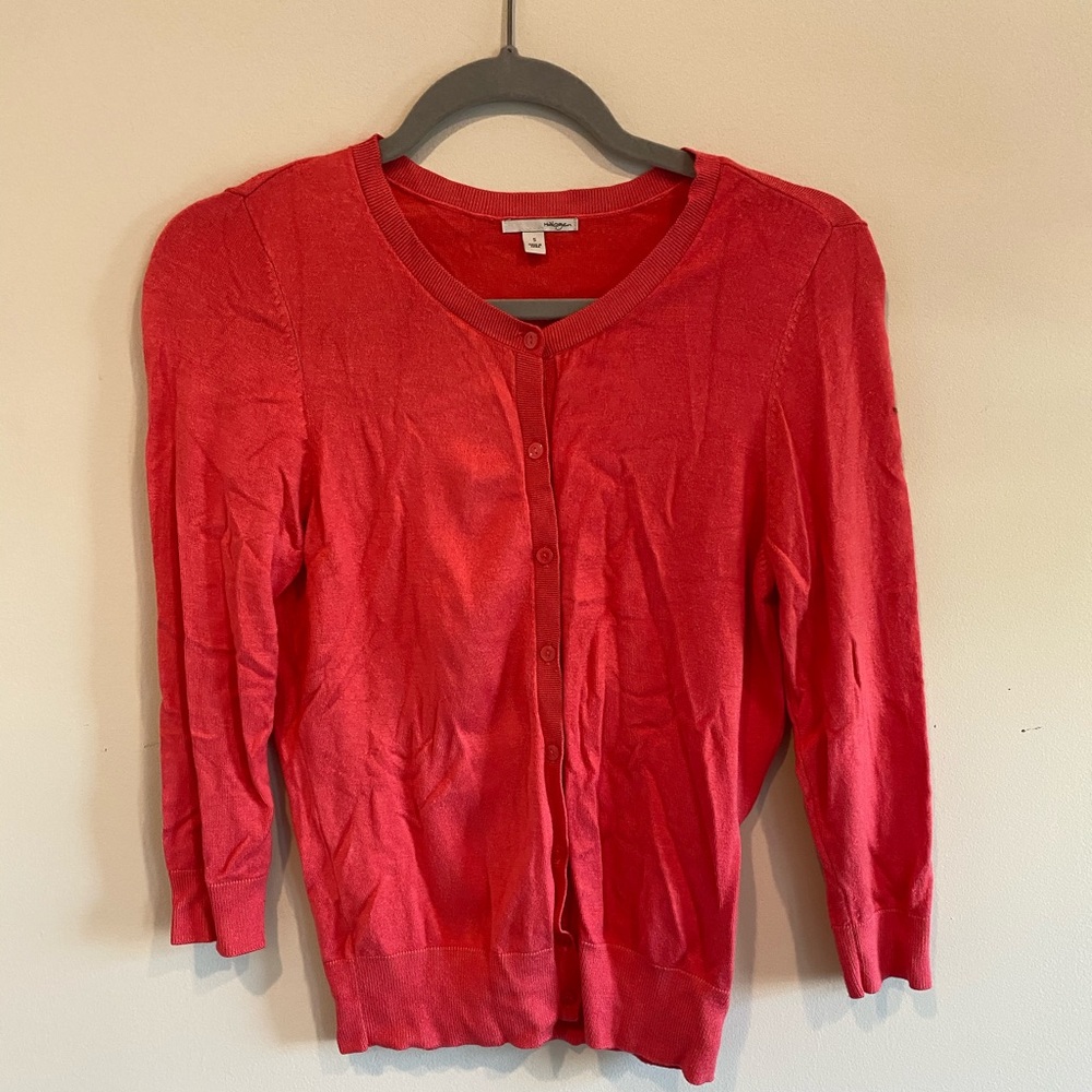 Halogen Coral Cardigan
